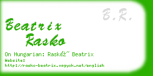 beatrix rasko business card